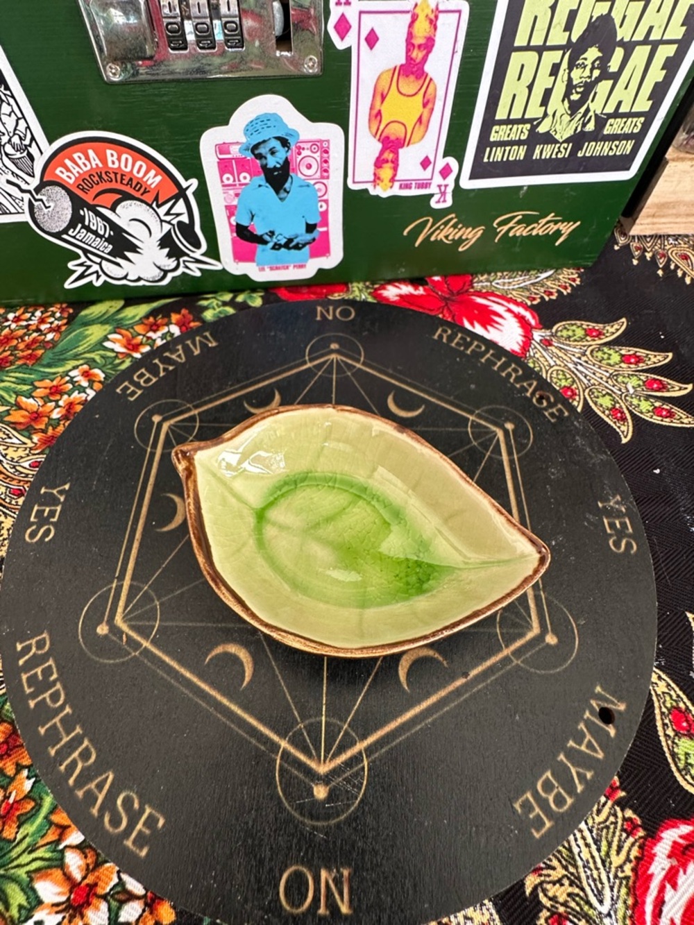 Leaf Ritual Dish | Ceramic Herb Bowl | Altar Offering Plate